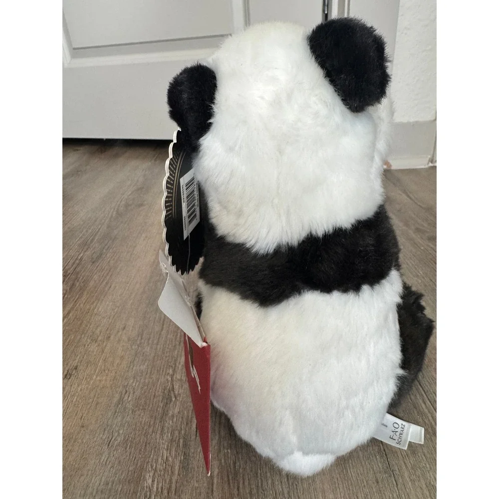 FAO Schwarz 2019 Boutique Zhen Panda Plush With Papers Sitting 10 Inchs